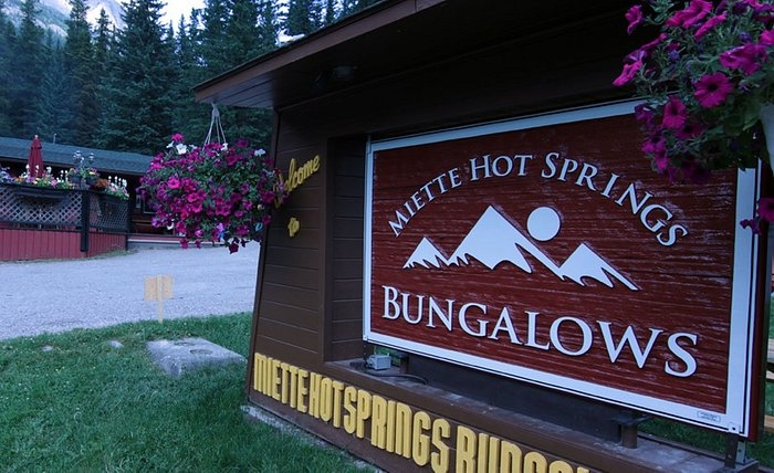 Bungalow accommodations are available at Miette Hot Springs in Jasper, AB, Canada.