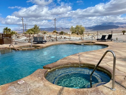 Delight's Hot Springs Resort in Tecopa, California, offers visitors a chance to relax in mineral hot spring pools.