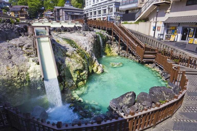 Kusatsu Onsen is a hot spring town in Gunma, Japan that is famous for its yumomi bathing.