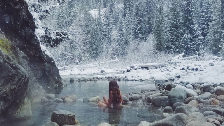 Nakusp, BC, Canada is home to the beautiful Halfway (River) Hot Springs.