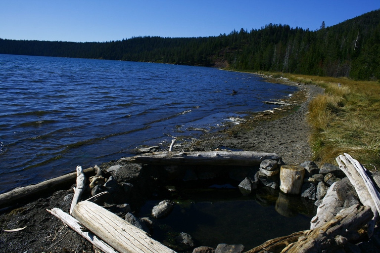 Paulina Lake Hot Springs is a great place to relax and enjoy the natural beauty of Oregon.
