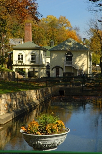 The Berkeley Springs State Park is home to the Berkeley Springs Mineral Spring Baths, which are open to the public.