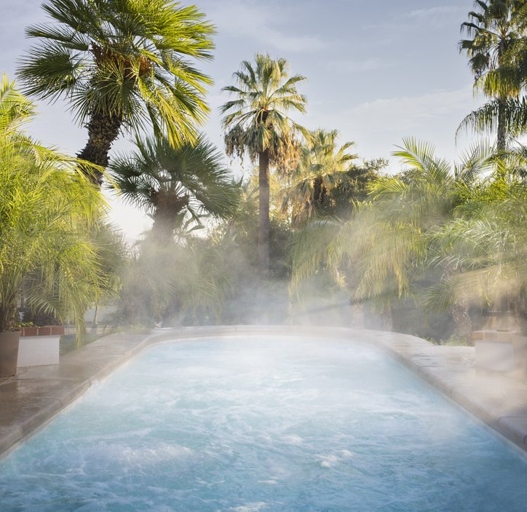 The Glen Ivy Hot Springs in Corona, California, features both hot and cold plunge pools for visitors to enjoy.