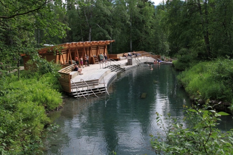 The Liard River Hot Springs Provincial Park is located in British Columbia, Canada.